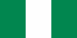 Nigeria flag: two vertical green bands flanking a central white band.