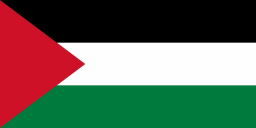 Palestinian flag with a red triangle