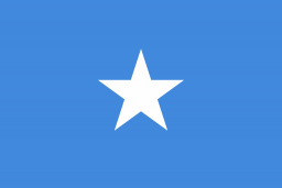 Somalia flag: a blue flag with a white five-pointed star.